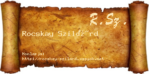 Rocskay Szilárd névjegykártya