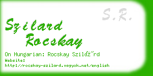 szilard rocskay business card